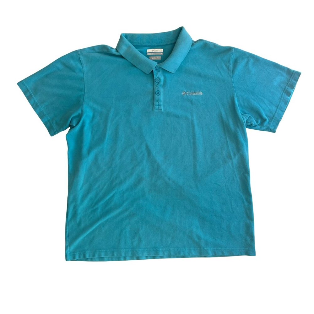 Columbia‎ Large Wingard II Solid Pique Teal Men’s Polo Shirt
